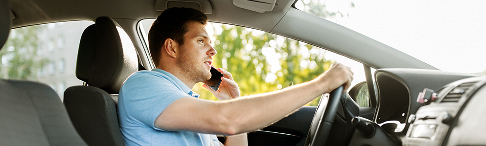 A DC conducting business from his car.